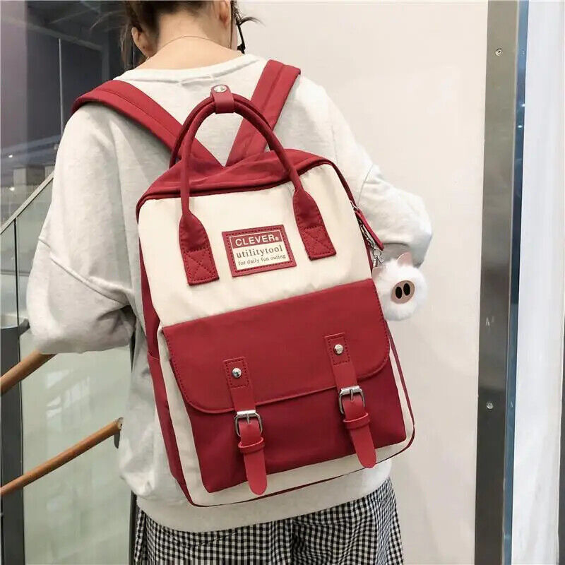 Women Backpack School Bags Teenagers Girls Patchwork Backpack Rucksack
