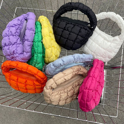 Quilted Shoulder Bag Pleated Cloud Shape Versatile Small Shoulder Handbag Totes