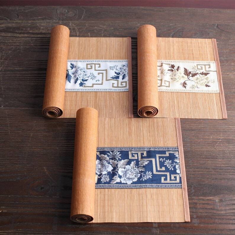 Bamboo Linen Tea Table Mats|Tea Cloth|Tea Runner|Tea Accessories