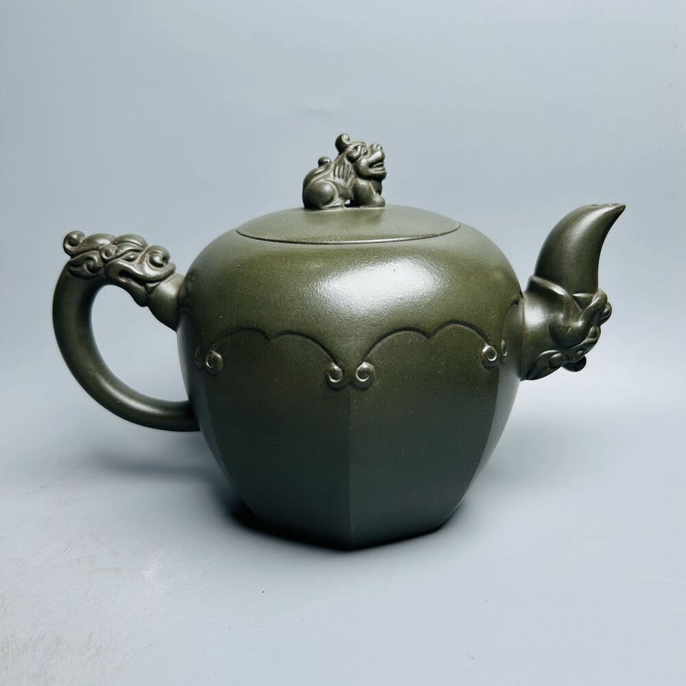 Vintage China Yixing Purple Clay Teapot Zisha Ceramic Carving Exquisite Teaware