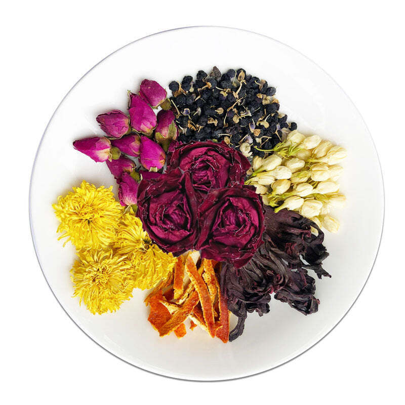 100g Rose Roselle Tea Herbs Flower Tea Black Gouqi Dried Tangerine Chrysanthemum