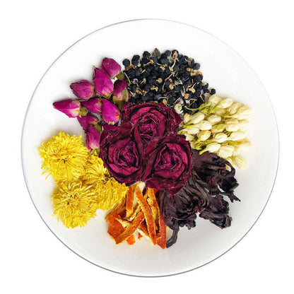 100g Rose Roselle Tea Herbs Flower Tea Black Gouqi Dried Tangerine Chrysanthemum