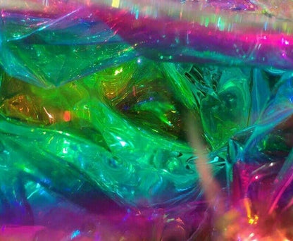 0.2mm Iridescent TPU Fabrics Laser 50x100cm PVC Plastic Film Designer Art Decors