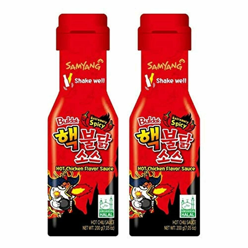 Samyang Extremely Spicy Buldak Hot Chicken Fire Sauce 200g (Pack of 2) HALAL