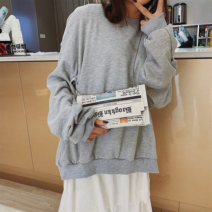 Newspapers Print Clutch Bags Envelope Bag Shoulder Bag Purse Evening Bags Wallet