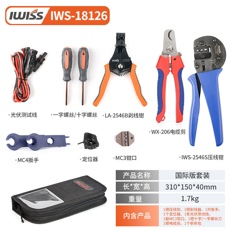 IWS-2546S MC4 Solar Crimping Plier Hand Crimper Crimp Range 2.5/4/6mm2(14-10AWG)