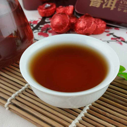 Top Quality Rose Mini Ripe Puer Tuocha, Yunnan Shu Pu Er Puerh Gift Packing 75g