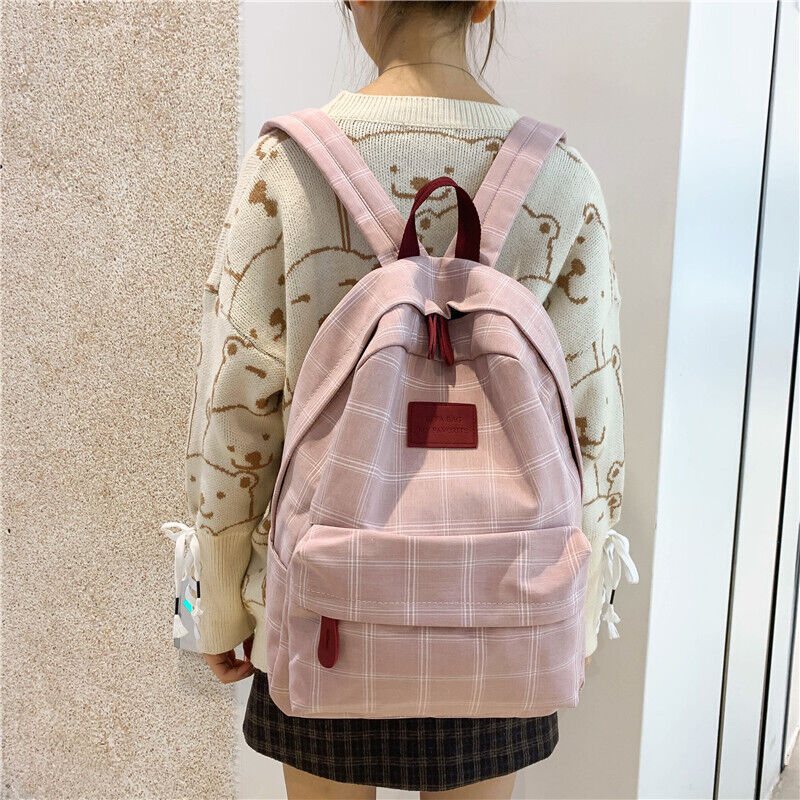 College School Bag Women Backpack Striped Book Packbags Travel Shoulder Bag