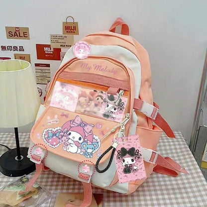 Cinnamoroll Kuromi Backpack Mori Girl My Melody Shoulder Bag Satchel School Bag+