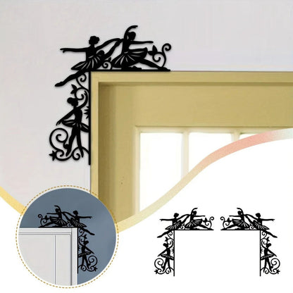 1pc Metal Ballerina Decorative Wall Sticker Door Corner Decoration