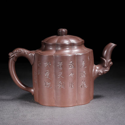 Vintage Chinese Yixing Purple Clay Teapot Zisha Ceramic Tiger Teaware Collection