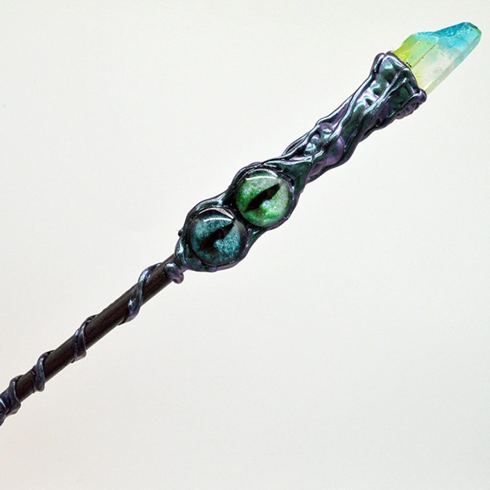 Witch Magic Wand Multicolor Natural Crystal Jewelry Fairy Stick Hair Accessories