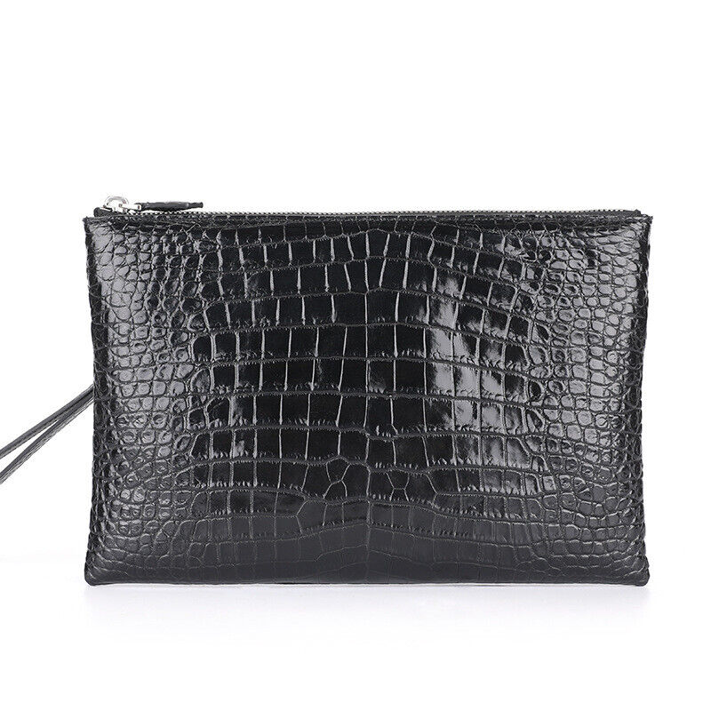 Handcrafted Alligator Crocodile Belly Leather Men's Business Clutch Envelope Bag