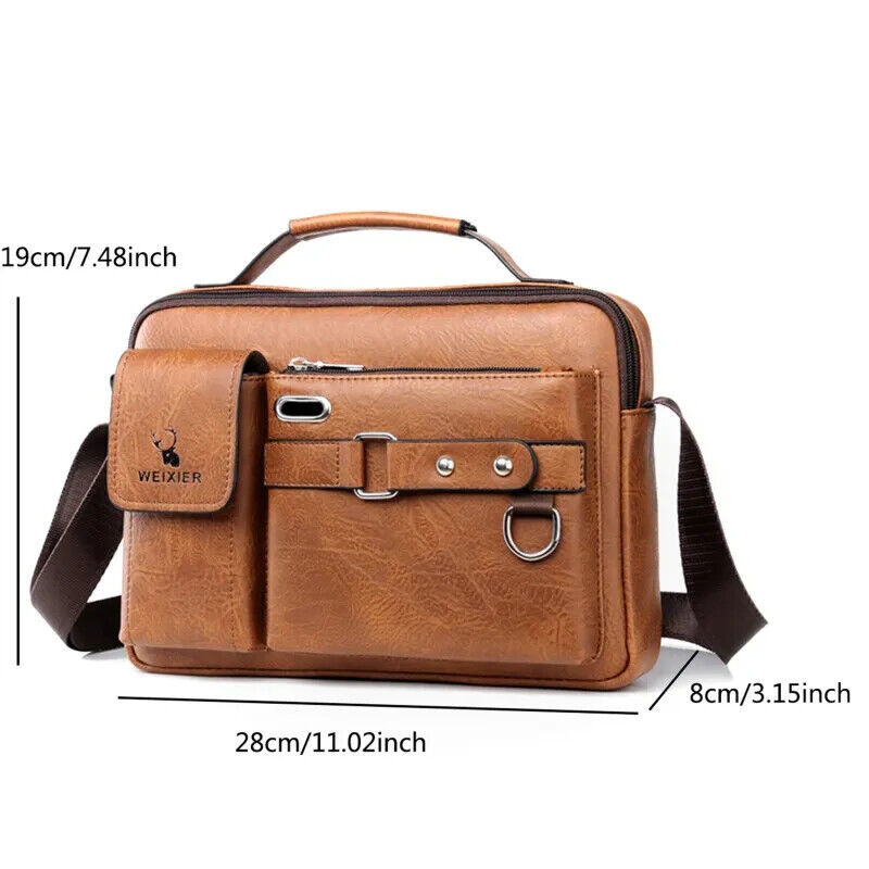 Men's Shoulder PU Leather Handbag Business Travel Man Crossbody Men Bag