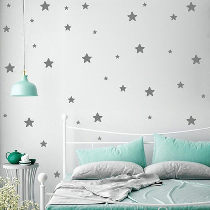 3D Star Acrylic Wall Stickers 50Pcs Removable Baby Kids Bedroom Ceiling Glitters