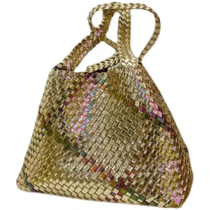 Women’s Tote Handbags Woven Color block Shoulder Bags Bag Shopping Bags
