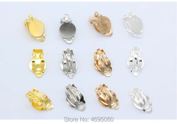 20pcs Gold Silver Clip-on Earring Converter Ear Clip Base Jewelry Making Finding