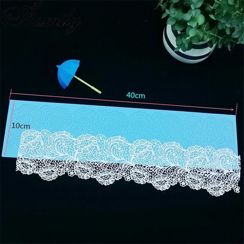 Cake Decoration Tool 40cm Silicone Mat Flower Lace Mold Fondant Border 40x10cm