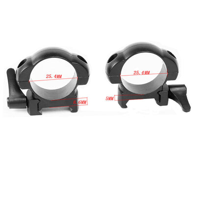 2PCS 25.4mm Stainless Steel Scope Rings Low Medium High Mount Fit 20mm Picatinny