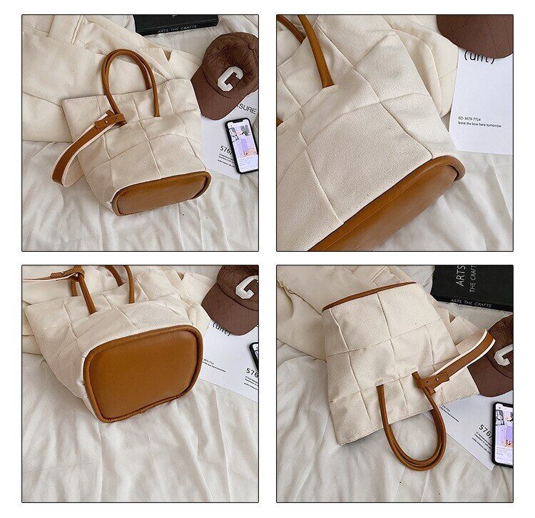 Women Handbag Female Bucket Shoulder Bag Big Ladies Totes Canvas Crossbody Bag