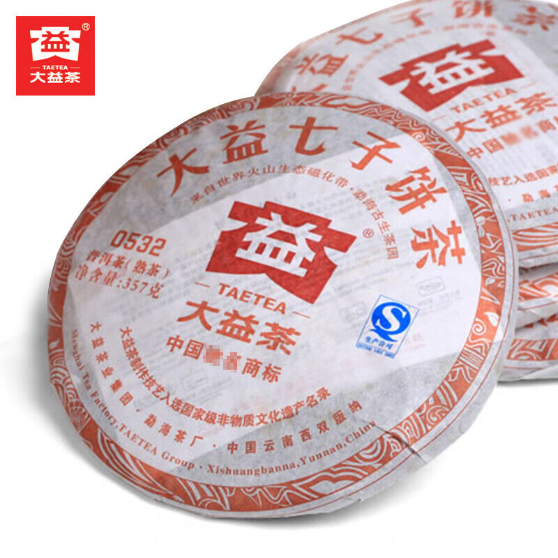 357g Top-grade Menghai Dayi 0532 Pu-erh Tea Ripe Puer Tea Cake Pu'er Beeng Cha