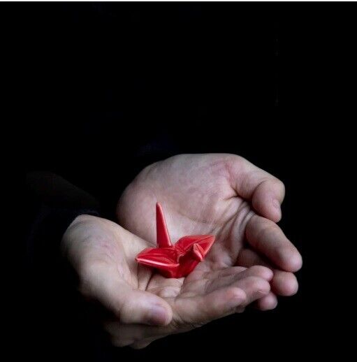 Pen Rest Ceramics Paper Cranes Chinese Calligraphy Writing Brush Holders 6x3.5cm