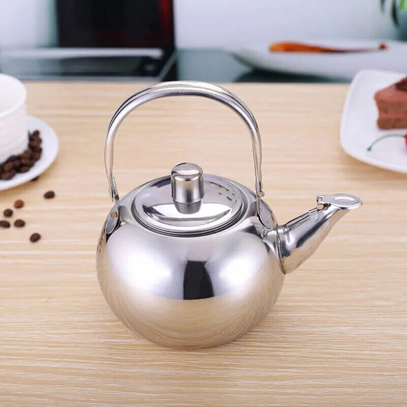 Whistling Tea Kettle W/Strainer Stainless Steel Portable Gas Stove Teapot 1.5-2L