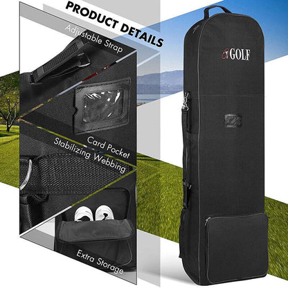 Golf Club Bag Wheeled Travel Cover Bag Case Deluxe Flight Protector Luggage New