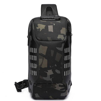 Men's Sling Backpack Oxford cloth Waterproof&Anti-theft Crossbody Sport Bags USB