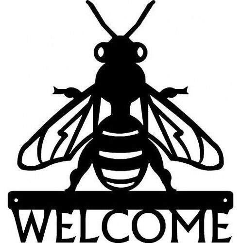 Honey Bee Welcome Sign Pretty Artwork Wall Stickers Beautiful Shape decoration