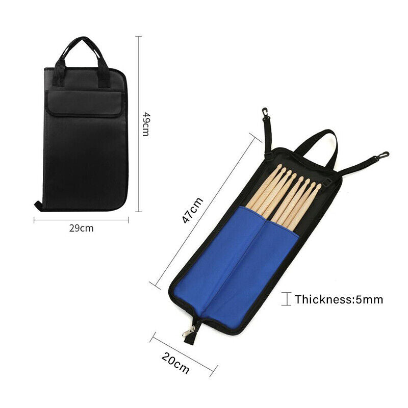 Durable Cotton Padded Drumstick Bag Drum Stick Waterproof Percussion Instruments