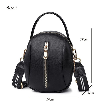 100% Genuine Leather Crossbody Bags Small Shoulder Messenger Bag Woman Black