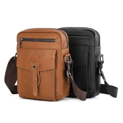 100% Genuine Leather Men's Crossbody Shoulder Bag, Handbag Business Cowhide