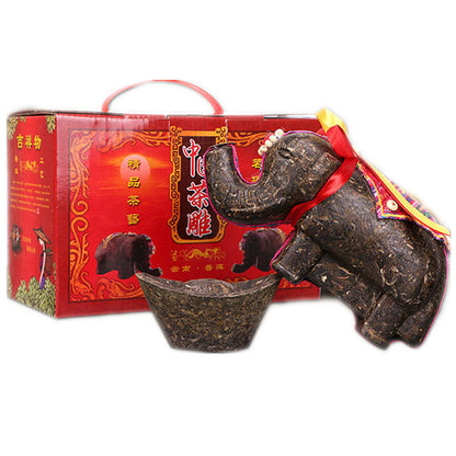 Ruyi Auspicious Craft Tea Three-dimensional Tea Carving Small Elephant Ornaments