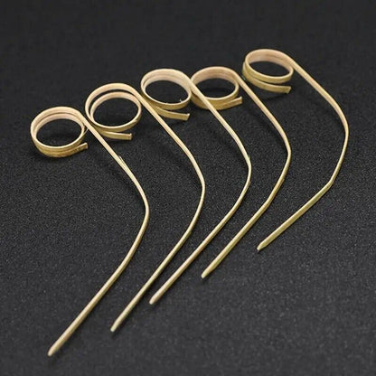 Cocktail Stick 50Pcs Disposable Bamboo Tie Knotted Skewers Wine Food Fruit Picks