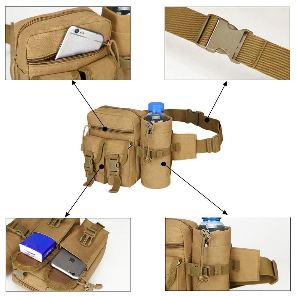 Men's Tactical Waist Bag Mountaineering Bag Outdoor Camping Waist Bag