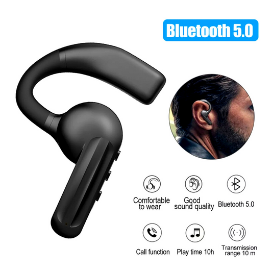 Ear Clip Wireless Bluetooth 5.0 Earpiece Noise Cancelling Headset Dual Mic 1/2Pc