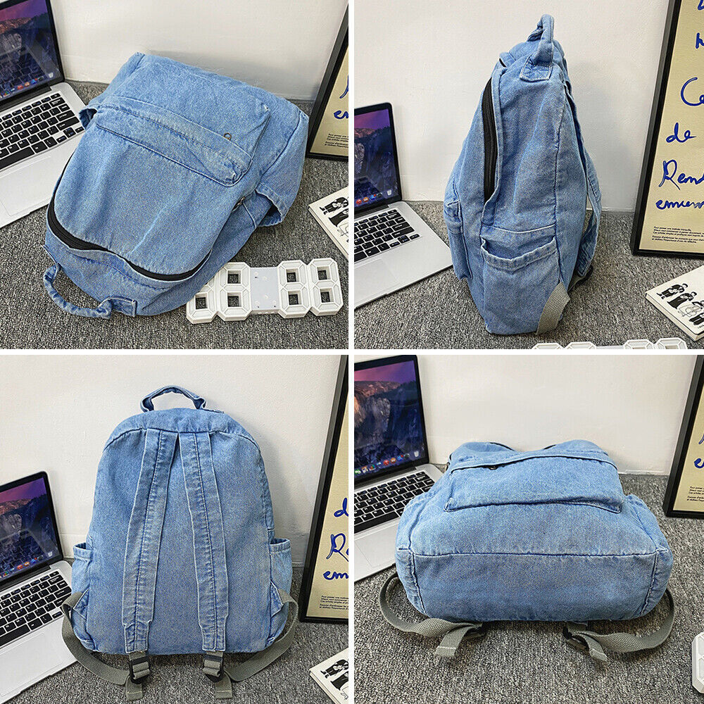 Women's Denim Shoulder Bag Gift Travel Satchel Handbags Vintage Jeans Backpack