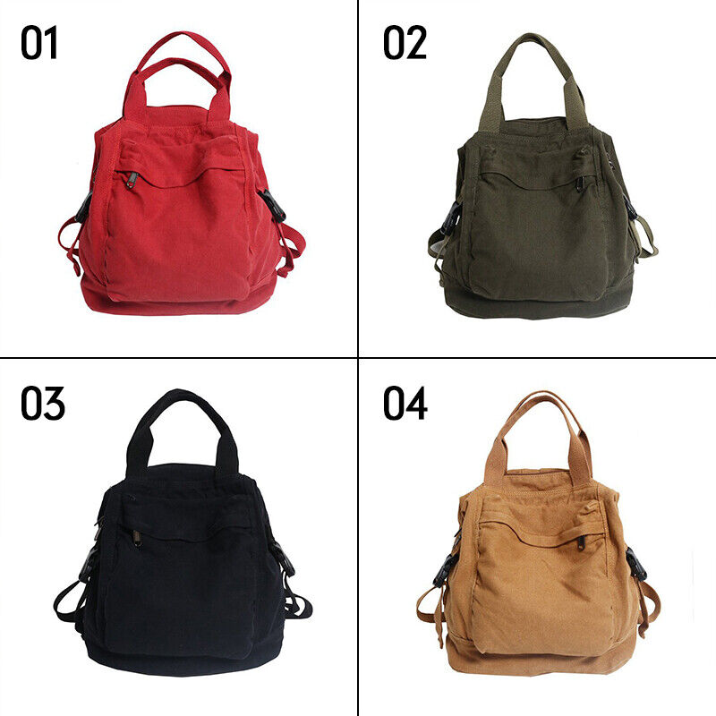 Unisex Students' Retro Backpack Shoulder Bag Schoolbag Solid Color