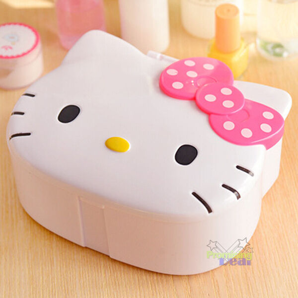 NEW Cute Bow Hello Kitty Desk Jewelry Box Cosmetic Case Stationery Box