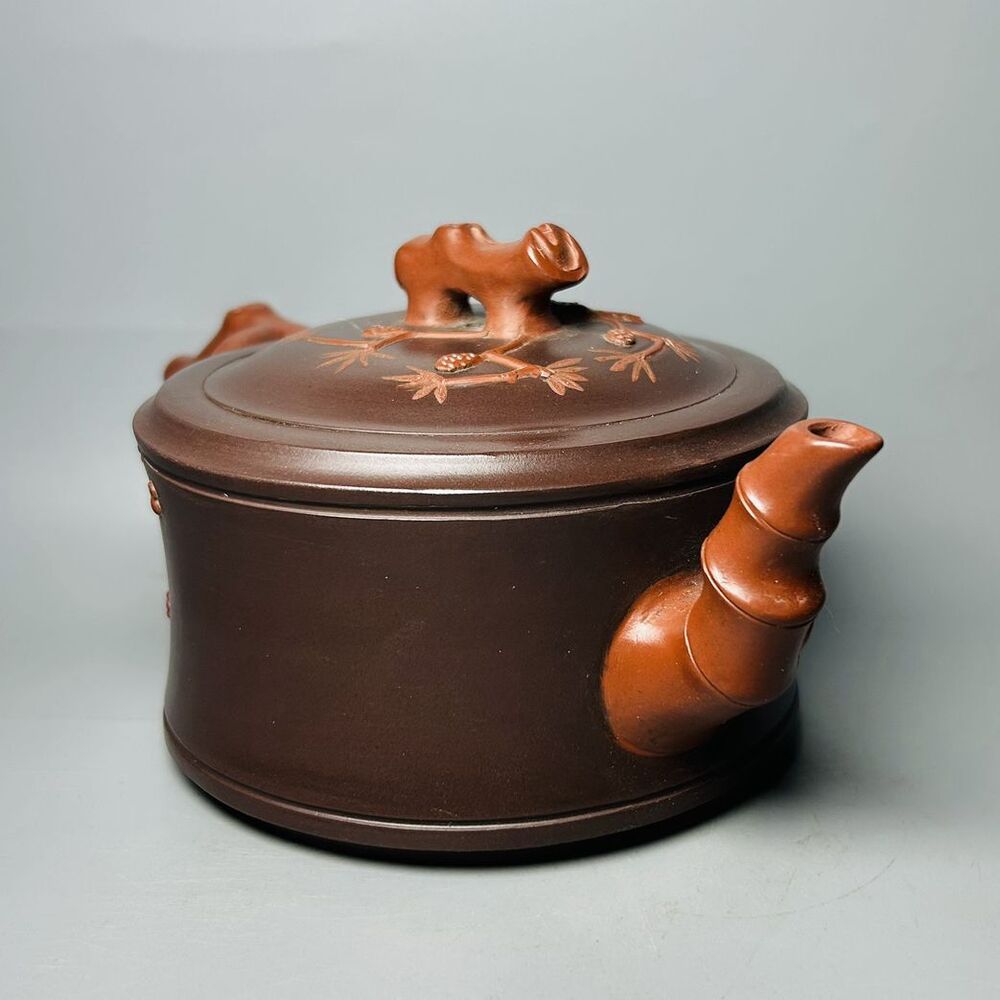 Chinese Yixing Purple Clay Teapot Zisha Ceramic Pine Bamboo Plum Blossom Teaware