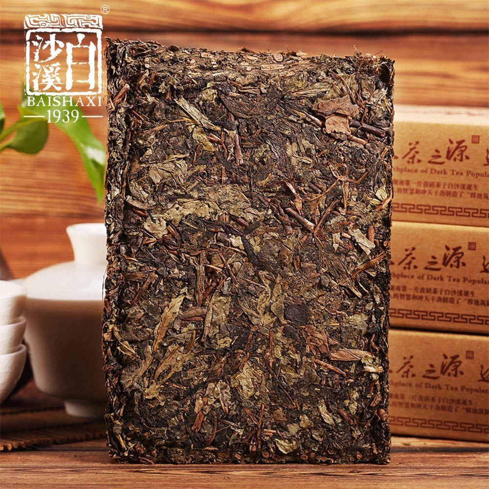 Anhua Baishaxi Golden Flower Fu Cha 1953 Dark Tea Brick 338g