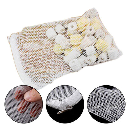5X Aquarium Filter Material Net Bags Filter Bag Protective Net Cover With Zipper