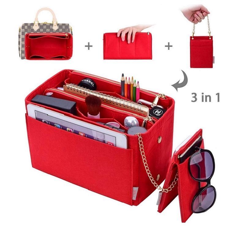 Felt Cosmetic bag wallet Insert Bag Handbag Organizer Make up Organizer Fit 1 PC