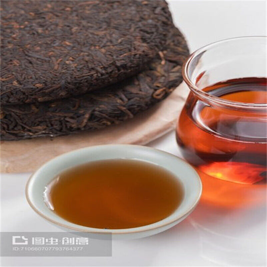 357g Ripe Puer Tea Yunnan Black Tea Tong Qing Hao Pu-erh Tea Cake Chinese Tea