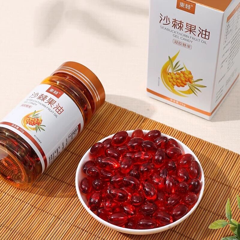 100% Natural Sea Buckthorn Oil softgel 750mg - 100 Softgels