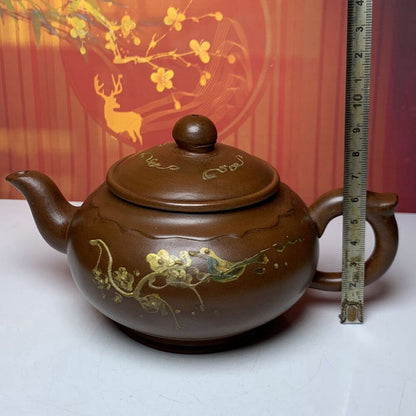Chinese Yixing Purple Clay Teapot Zisha Ceremony Painted Nice Teaware Collection
