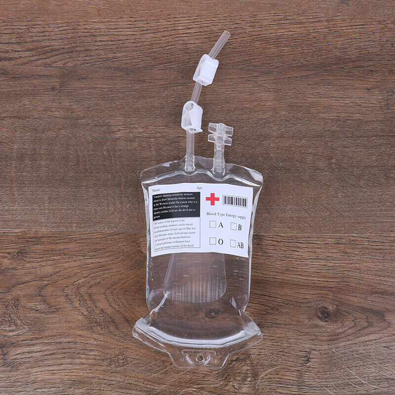 400ml Transparent PVC Reusable Blood Energy Drink Bag Halloween Vampire Pouch*