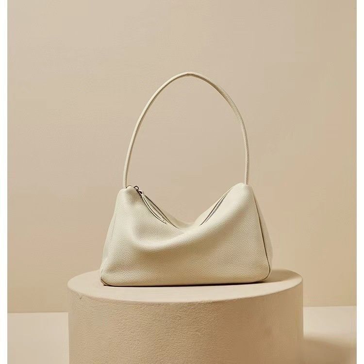 First Layer Cowhide French Single Shoulder Underarm Bags Soft Hobo Bag Leather