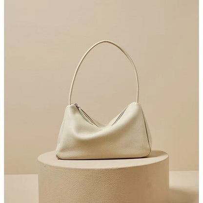 First Layer Cowhide French Single Shoulder Underarm Bags Soft Hobo Bag Leather